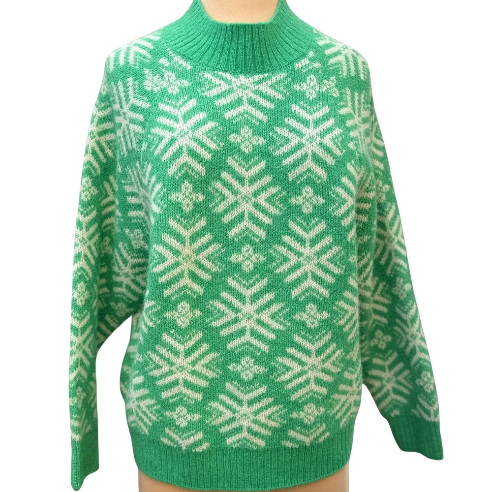 Green Snowflake Sweater